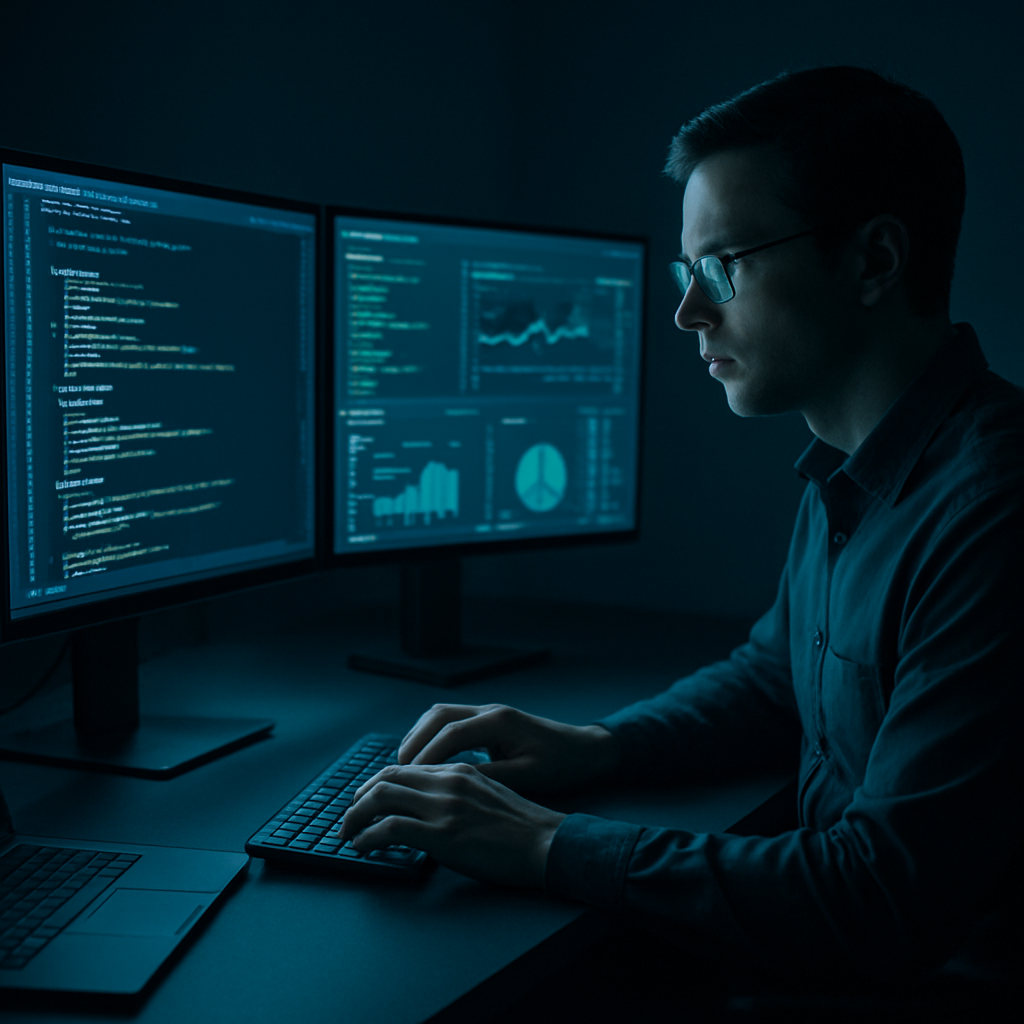 Engineer working on intelligent systems